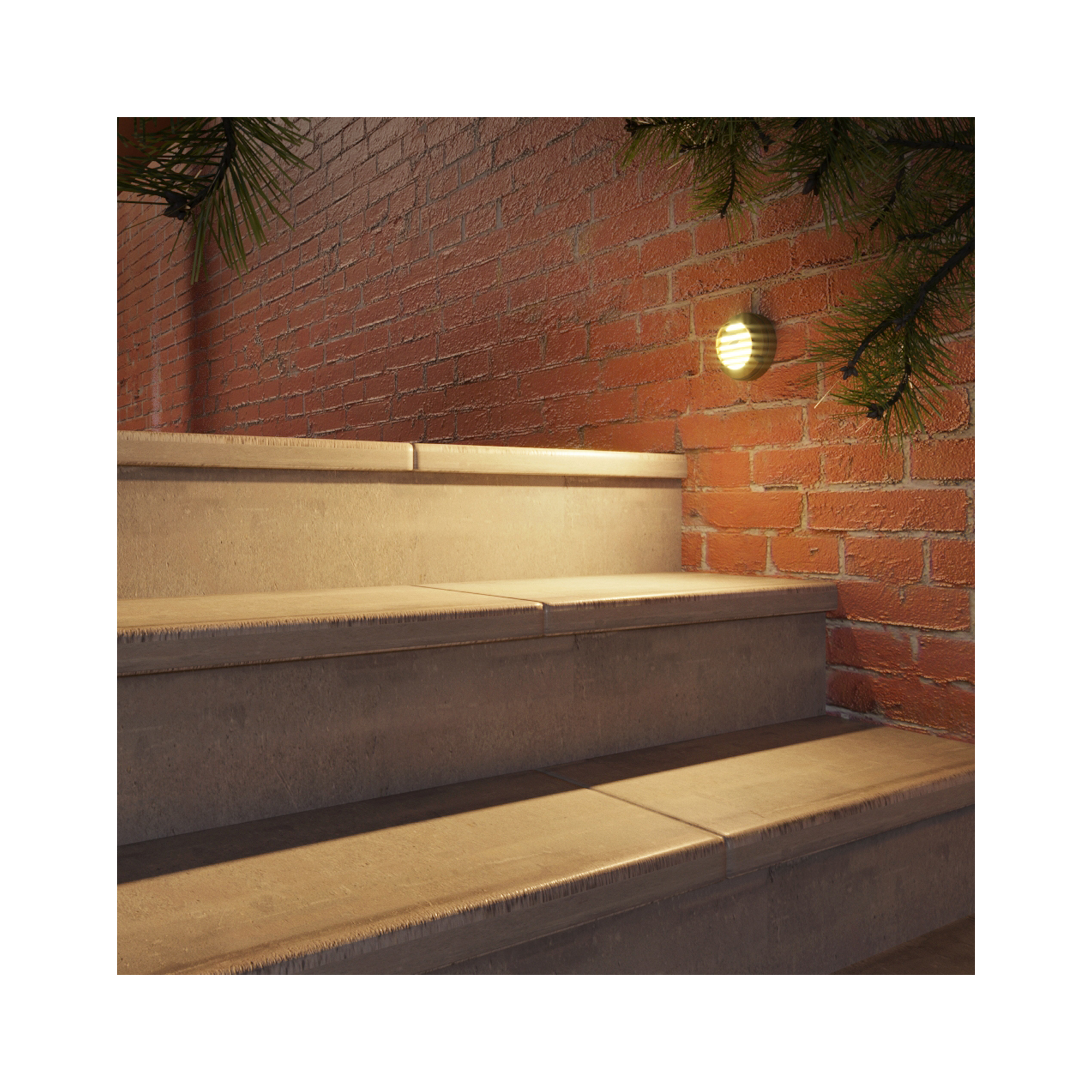 Solid cast brass slotted steplight designed for diffused wall lighting applications. - Image 4